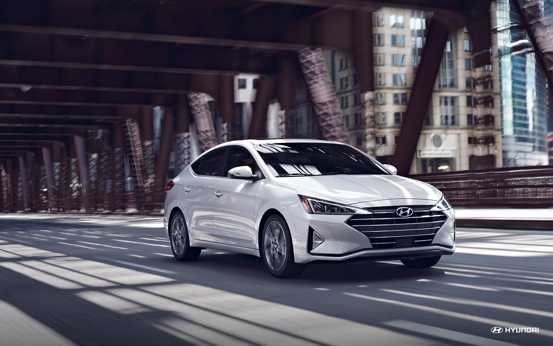 2019 Hyundai Elantra White Exterior Front View
